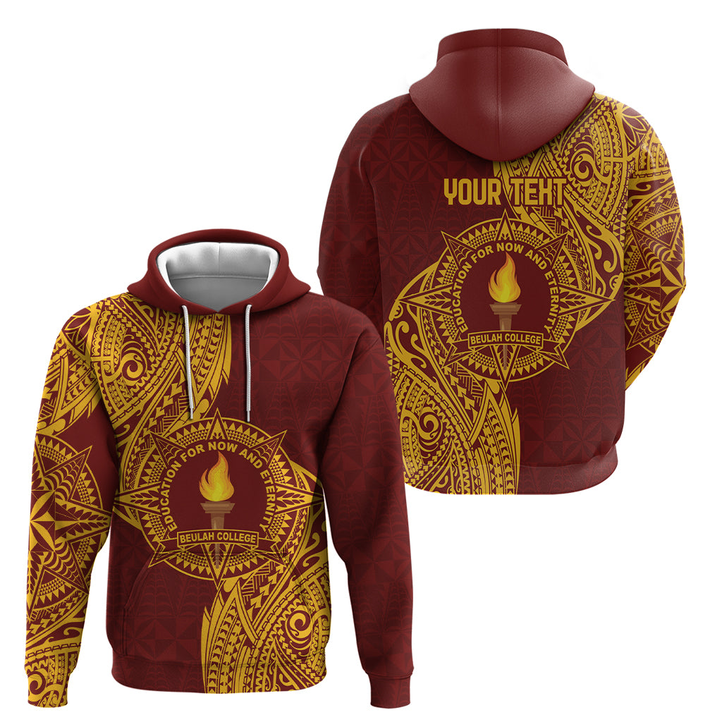 Personalised Tonga Beulah College Zip Hoodie Since 1938 Special Kupesi Pattern LT9 - Polynesian Pride