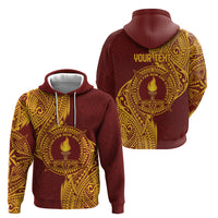 Personalised Tonga Beulah College Zip Hoodie Since 1938 Special Kupesi Pattern LT9 - Polynesian Pride