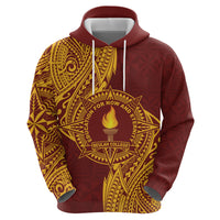 Personalised Tonga Beulah College Zip Hoodie Since 1938 Special Kupesi Pattern LT9 - Polynesian Pride