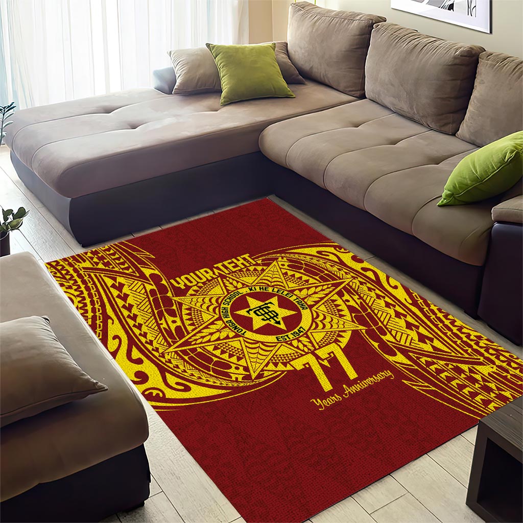 Personalised Tonga High School 77th Anniversary Area Rug Special Kupesi Pattern LT9 - Polynesian Pride