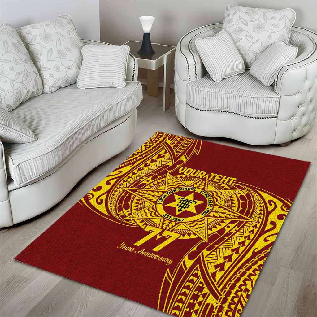 Personalised Tonga High School 77th Anniversary Area Rug Special Kupesi Pattern LT9 - Polynesian Pride