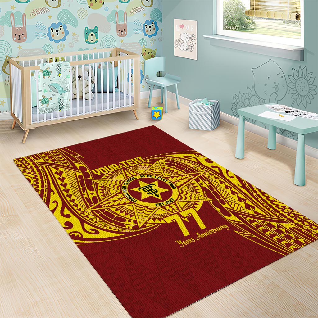 Personalised Tonga High School 77th Anniversary Area Rug Special Kupesi Pattern LT9 - Polynesian Pride