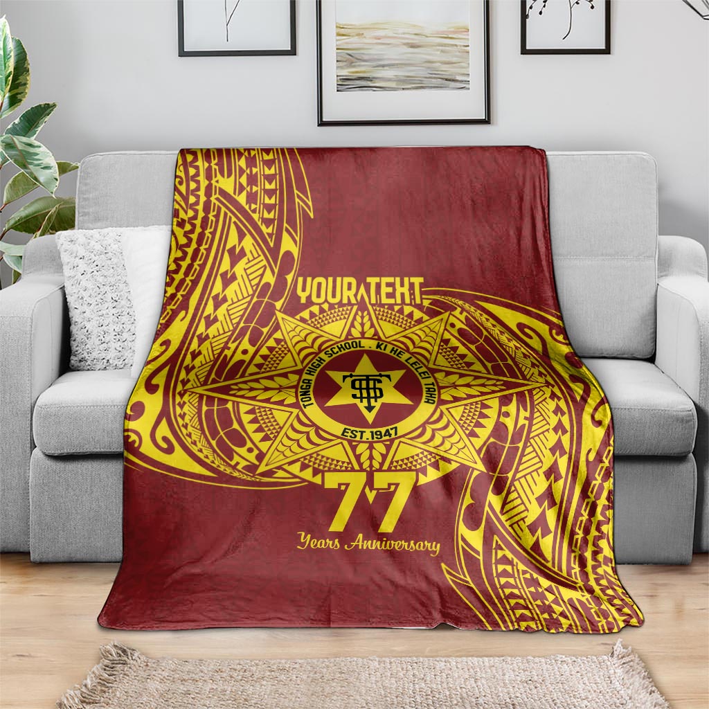 Personalised Tonga High School 77th Anniversary Blanket Special Kupesi Pattern