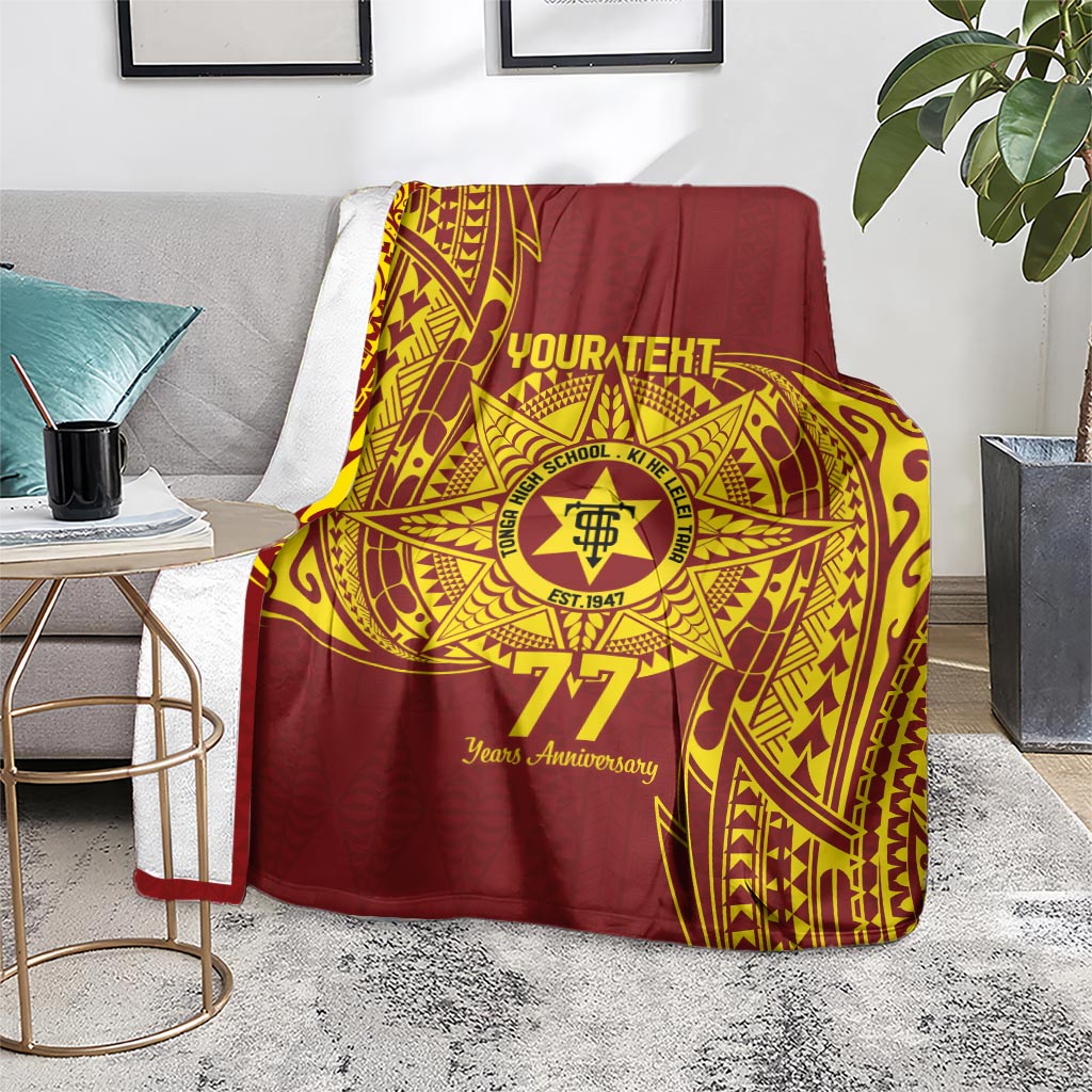 Personalised Tonga High School 77th Anniversary Blanket Special Kupesi Pattern