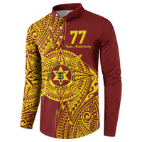 Personalised Tonga High School 77th Anniversary Button Sweatshirt Special Kupesi Pattern