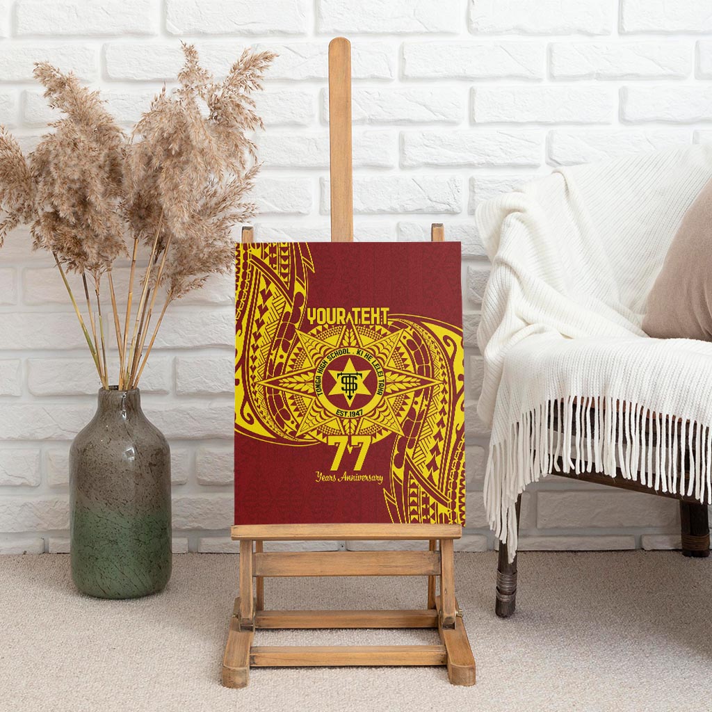 Personalised Tonga High School 77th Anniversary Canvas Wall Art Special Kupesi Pattern