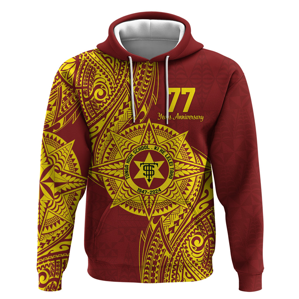 Personalised Tonga High School 77th Anniversary Hoodie Special Kupesi Pattern LT9 Pullover Hoodie Gold - Polynesian Pride