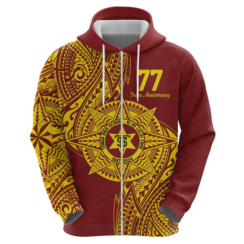 Personalised Tonga High School 77th Anniversary Hoodie Special Kupesi Pattern LT9 - Polynesian Pride