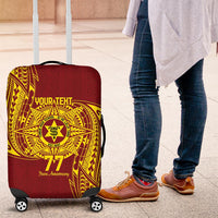 Personalised Tonga High School 77th Anniversary Luggage Cover Special Kupesi Pattern LT9 Gold - Polynesian Pride