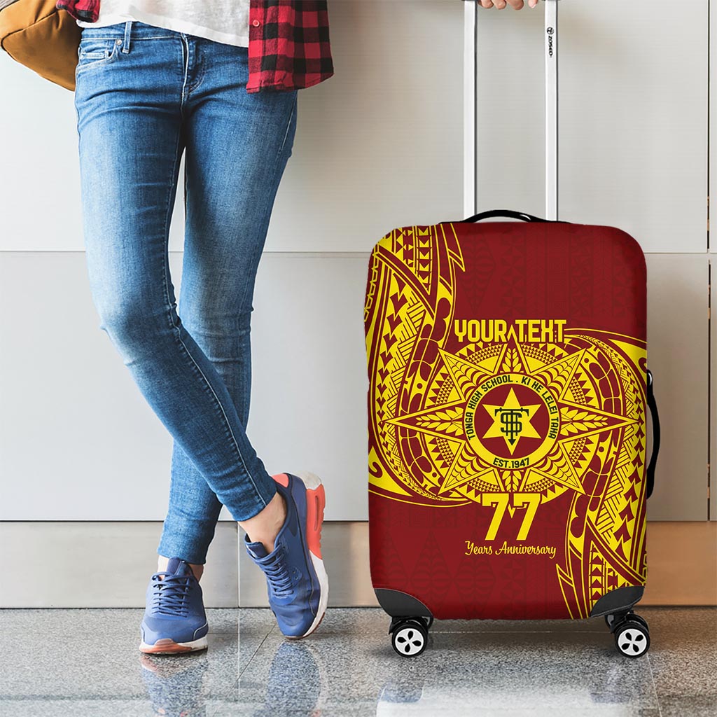 Personalised Tonga High School 77th Anniversary Luggage Cover Special Kupesi Pattern LT9 - Polynesian Pride