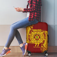 Personalised Tonga High School 77th Anniversary Luggage Cover Special Kupesi Pattern LT9 - Polynesian Pride