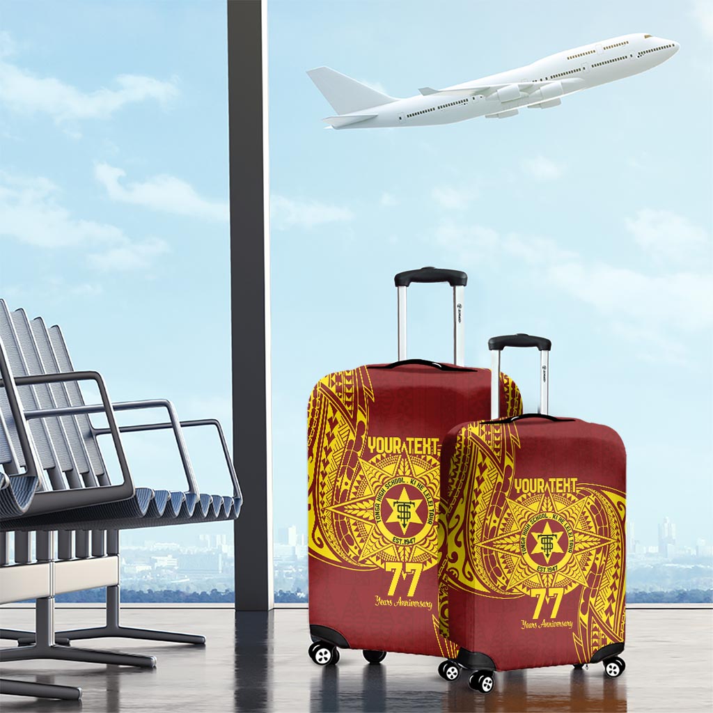 Personalised Tonga High School 77th Anniversary Luggage Cover Special Kupesi Pattern LT9 - Polynesian Pride