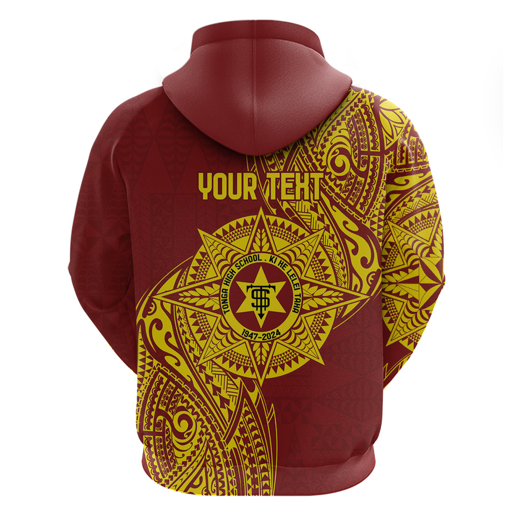 Personalised Tonga High School 77th Anniversary Zip Hoodie Special Kupesi Pattern LT9 - Polynesian Pride