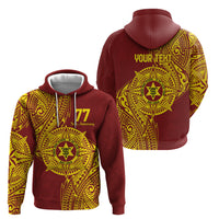 Personalised Tonga High School 77th Anniversary Zip Hoodie Special Kupesi Pattern LT9 - Polynesian Pride