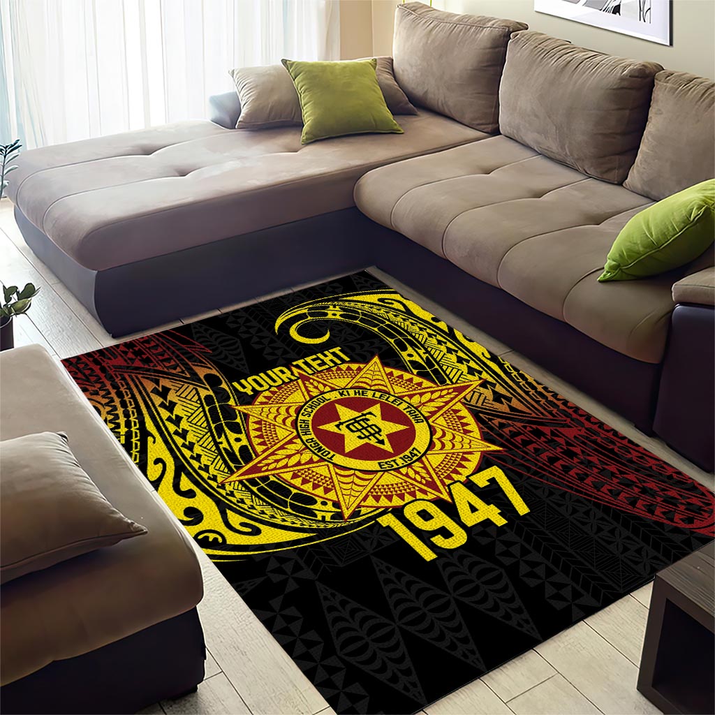Personalised Tonga High School Area Rug Since 1947 Special Kupesi Pattern LT9 - Polynesian Pride