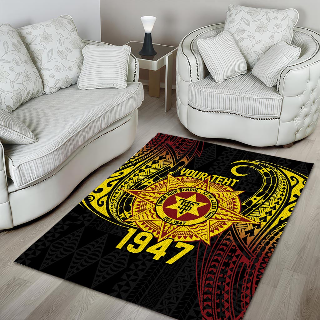 Personalised Tonga High School Area Rug Since 1947 Special Kupesi Pattern LT9 - Polynesian Pride