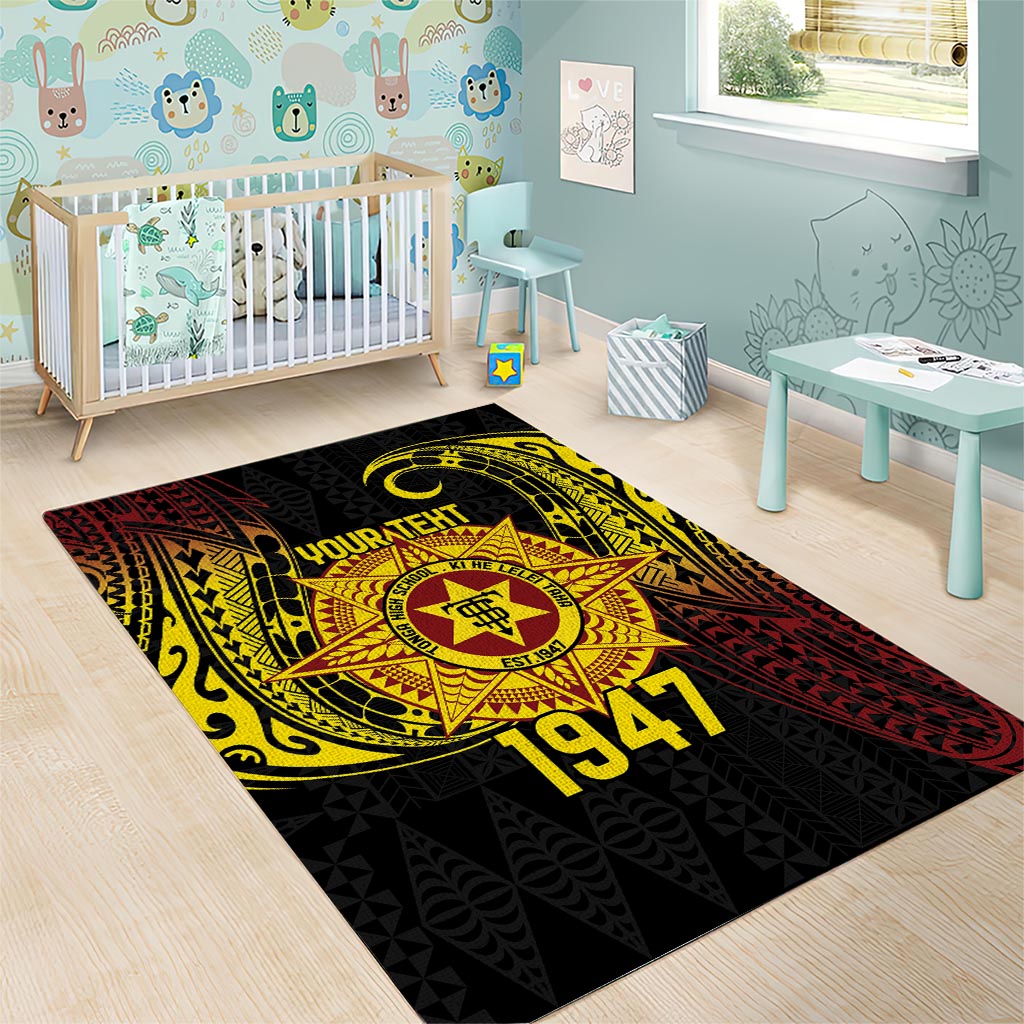 Personalised Tonga High School Area Rug Since 1947 Special Kupesi Pattern LT9 - Polynesian Pride