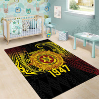 Personalised Tonga High School Area Rug Since 1947 Special Kupesi Pattern LT9 - Polynesian Pride