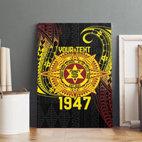 Personalised Tonga High School Canvas Wall Art Since 1947 Special Kupesi Pattern