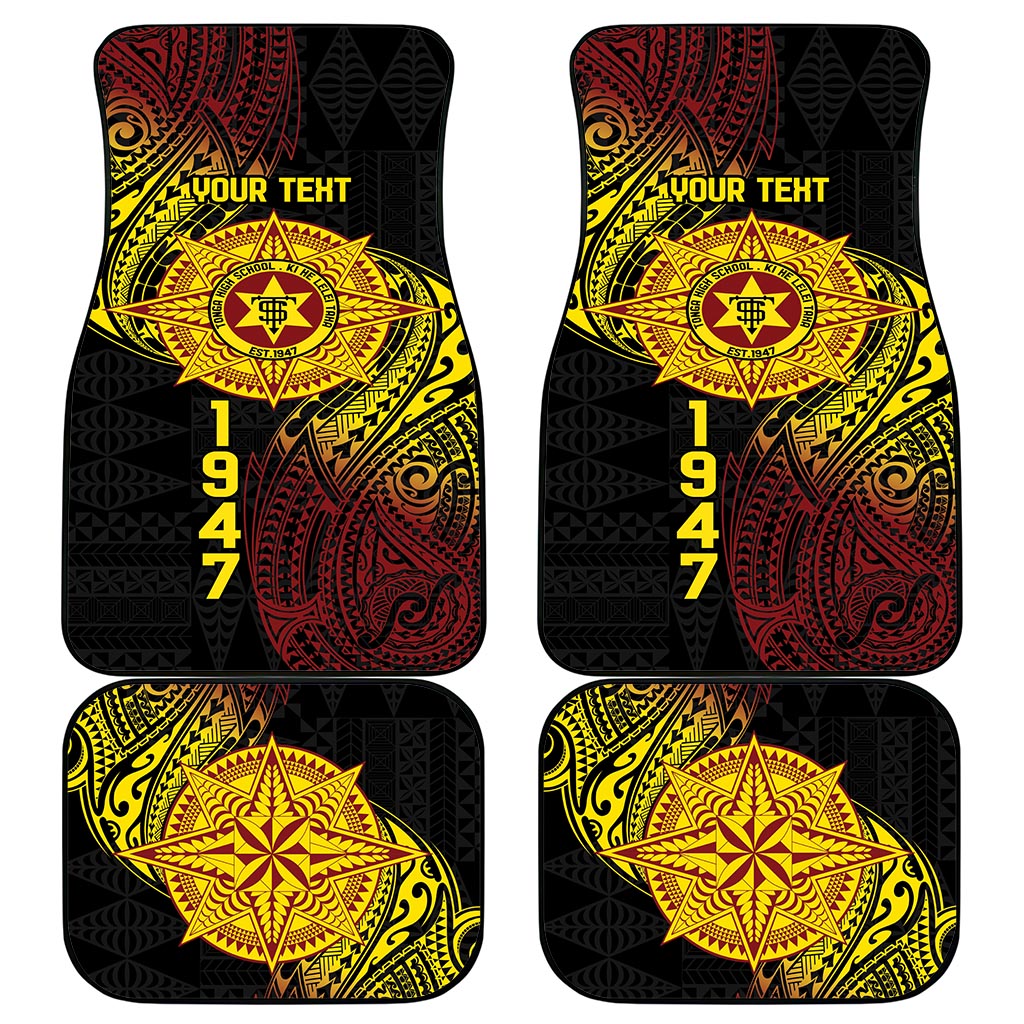 Personalised Tonga High School Car Mats Since 1947 Special Kupesi Pattern