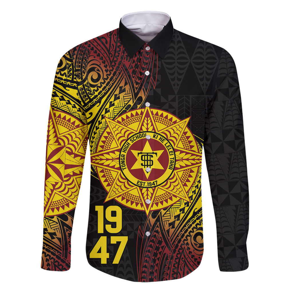 Personalised Tonga High School Family Matching Long Sleeve Bodycon Dress and Hawaiian Shirt Since 1947 Special Kupesi Pattern