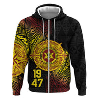 Personalised Tonga High School Hoodie Since 1947 Special Kupesi Pattern LT9 Zip Hoodie Black - Polynesian Pride