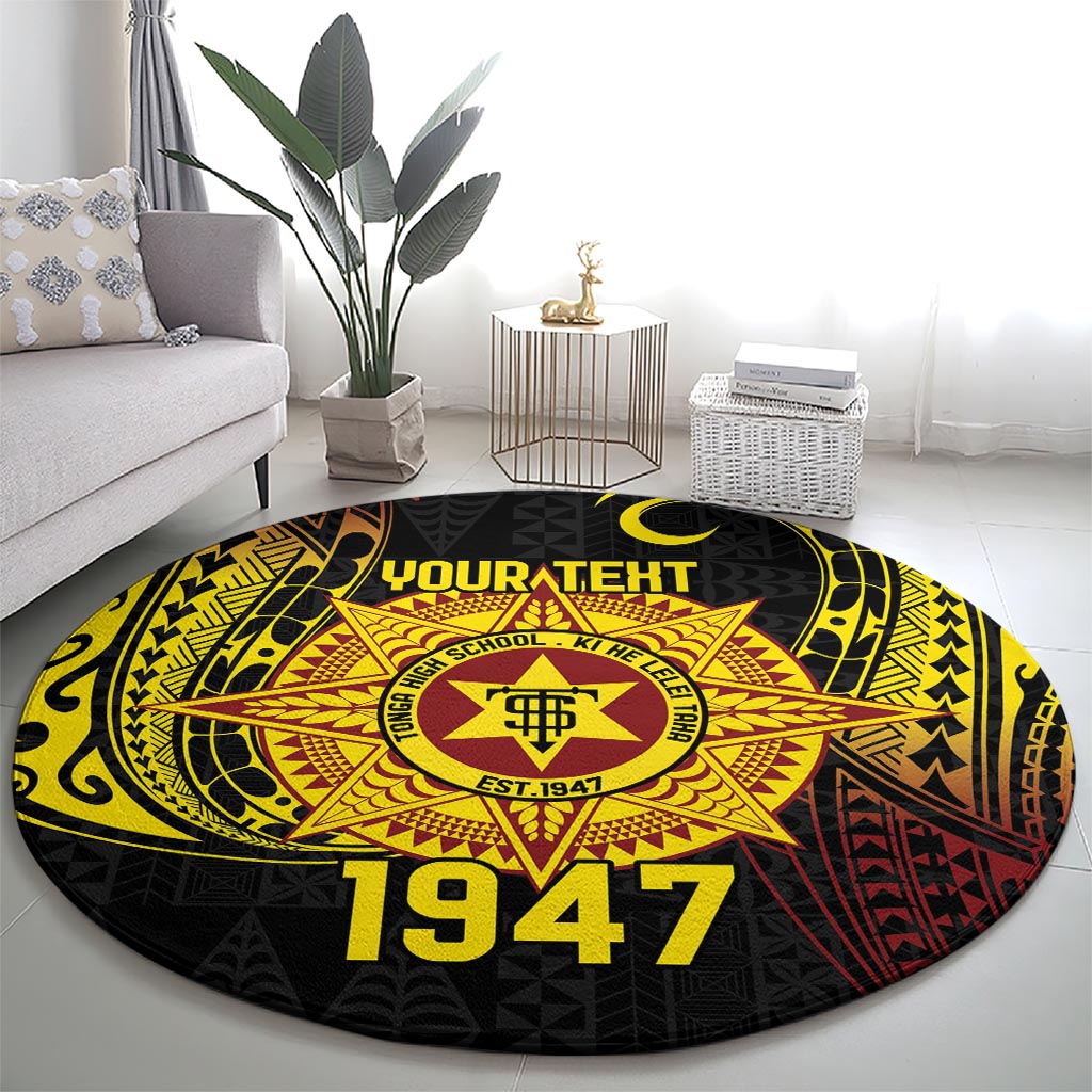 Personalised Tonga High School Round Carpet Since 1947 Special Kupesi Pattern