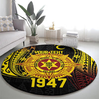 Personalised Tonga High School Round Carpet Since 1947 Special Kupesi Pattern