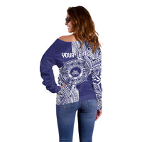 Personalised Tonga Tupou College Tolo 158th Anniversary Off Shoulder Sweater Special Kupesi Pattern