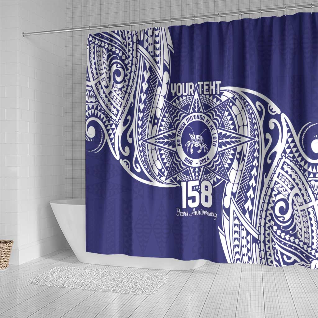 Personalised Tonga Tupou College Tolo 158th Anniversary Shower Curtain Special Kupesi Pattern LT9