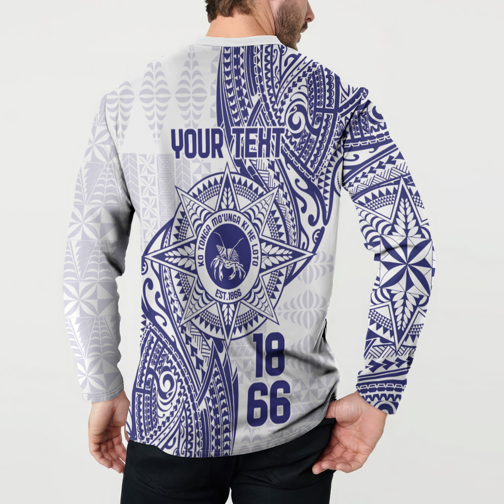 Personalised Tonga Tupou College Tolo Button Sweatshirt Since 1866 Special Kupesi Pattern