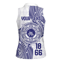 Personalised Tonga Tupou College Tolo Women Sleeveless Polo Shirt Since 1866 Special Kupesi Pattern LT9 - Polynesian Pride