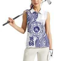 Personalised Tonga Tupou College Tolo Women Sleeveless Polo Shirt Since 1866 Special Kupesi Pattern LT9 - Polynesian Pride