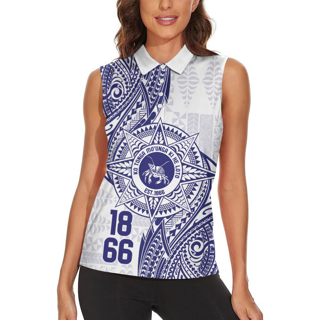 Personalised Tonga Tupou College Tolo Women Sleeveless Polo Shirt Since 1866 Special Kupesi Pattern LT9 - Polynesian Pride
