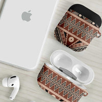Vintage Bula Fiji AirPods Case Brown Tapa Masi Motif - Polynesian Pride