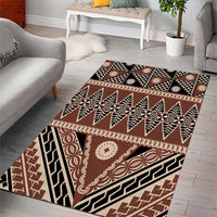 Vintage Bula Fiji Area Rug Brown Tapa Masi Motif