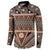 Vintage Bula Fiji Button Sweatshirt Brown Tapa Masi Motif