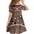 Vintage Bula Fiji Family Matching Puletasi and Hawaiian Shirt Brown Tapa Masi Motif