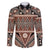 Vintage Bula Fiji Family Matching Puletasi and Hawaiian Shirt Brown Tapa Masi Motif