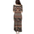 Vintage Bula Fiji Family Matching Puletasi and Hawaiian Shirt Brown Tapa Masi Motif