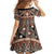 Vintage Bula Fiji Family Matching Summer Maxi Dress and Hawaiian Shirt Brown Tapa Masi Motif