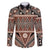 Vintage Bula Fiji Family Matching Summer Maxi Dress and Hawaiian Shirt Brown Tapa Masi Motif