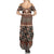 Vintage Bula Fiji Family Matching Summer Maxi Dress and Hawaiian Shirt Brown Tapa Masi Motif