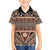 Vintage Bula Fiji Family Matching Summer Maxi Dress and Hawaiian Shirt Brown Tapa Masi Motif
