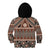 Vintage Bula Fiji Kid Hoodie Brown Tapa Masi Motif