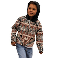 Vintage Bula Fiji Kid Hoodie Brown Tapa Masi Motif