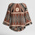 Vintage Bula Fiji Kimono Sleeve Blouse Brown Tapa Masi Motif - Polynesian Pride