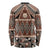 Vintage Bula Fiji Long Sleeve Shirt Brown Tapa Masi Motif