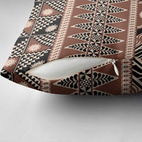 Vintage Bula Fiji Pillow Cover Brown Tapa Masi Motif LT9 - Polynesian Pride