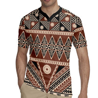 Vintage Bula Fiji Rugby Jersey Brown Tapa Masi Motif